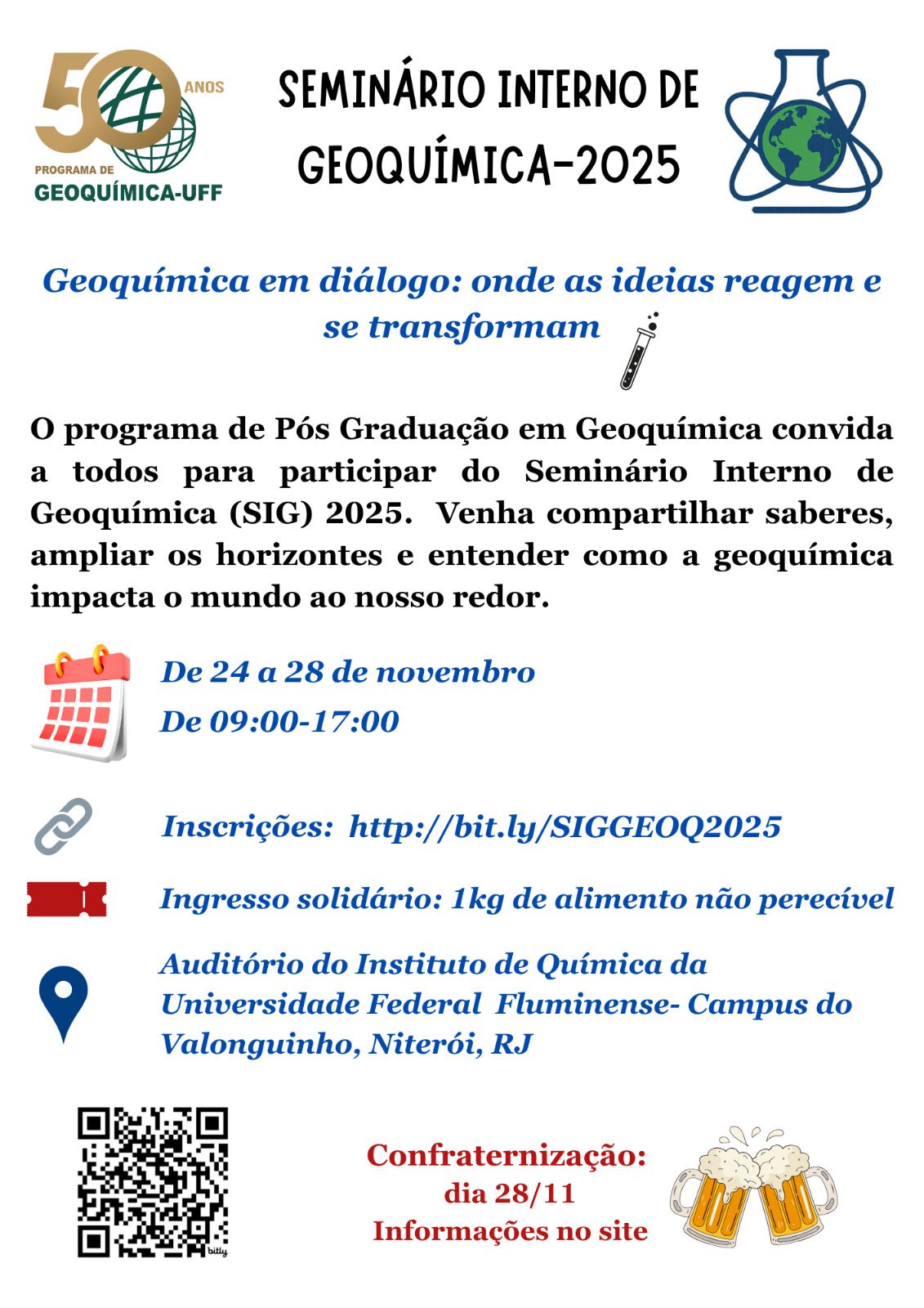 Seminário da Geoquímica 2025 – Inscrições e submissão de resumos abertas