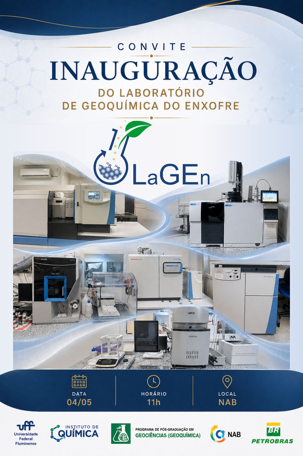Convite Inauguração do Laboratório de Geoquímica do Enxofre (LaGEn)